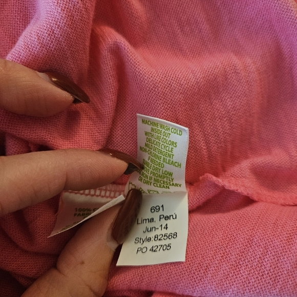 Lilly Pulitzer 100% Cotton Hot Pink Tank Top Size Medium - Picture 5 of 6